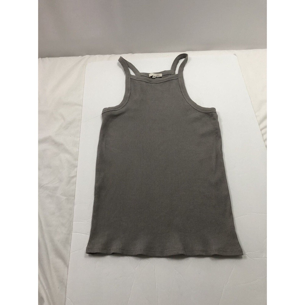 Skin Womens Soft Pima Cotton Ribbed Tank Top Sleeveless Size 2 M Medium Gray New